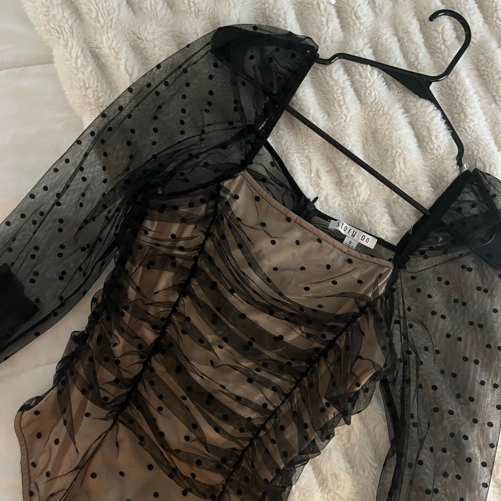 Black Mesh Bodysuit